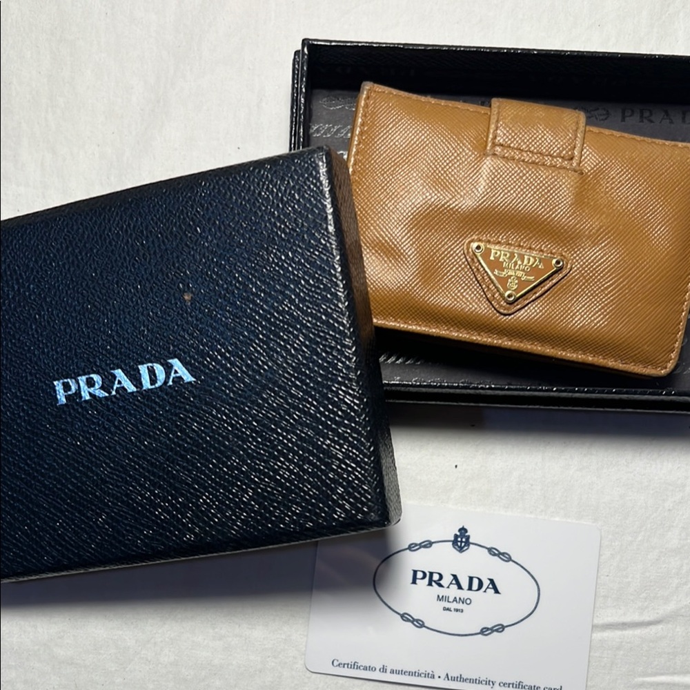 Prada Tan Leather Wallet Authentic